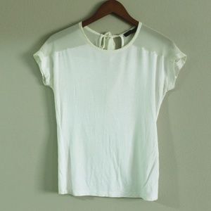 Cream-Color Mesh Top